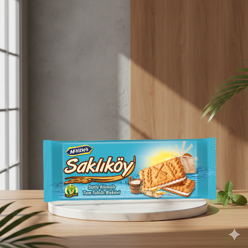 Saklıköy Sütlü Kremalı Bisküvi